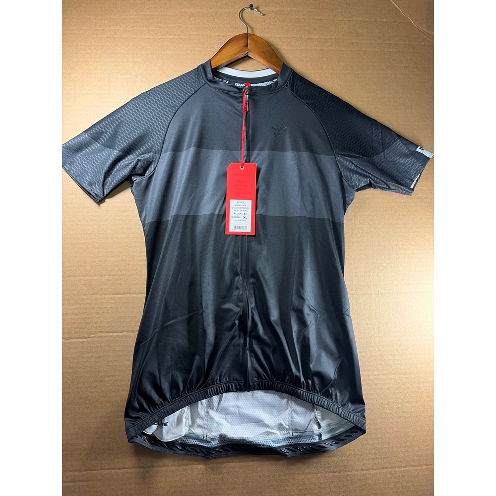 Cuore Womens XL Cycling Jersey Black Full Zip Short Sleeve Race Bike NWT